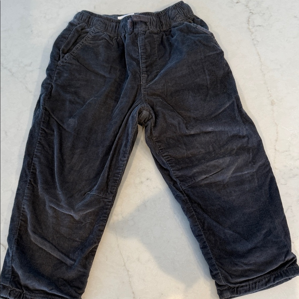 Zara Kids Corduroy Pull-On Pants - Charcoal